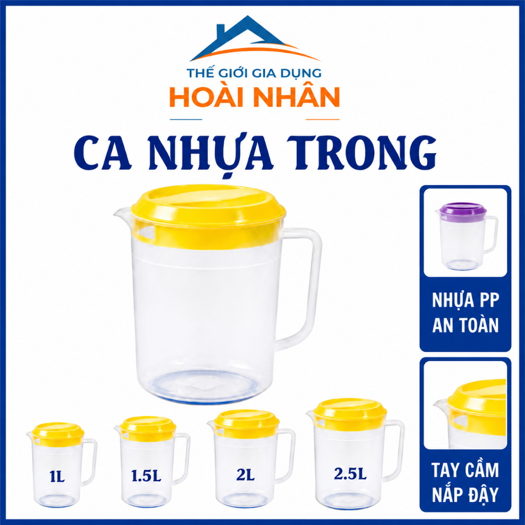 Ca nhựa Đại Đồng Tiến đủ kích cỡ 1 lít/1,5 lít/2 lít/ 2,5 lít màu ngẫu nhiên, Ca Nhật
