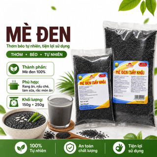 Mè Đen Việt San (Vừng Đen) Gói 150/250G - Hạt Sạch Nguyên Bản Giàu Dinh Dưỡng Làm Muối Mè Nấu Chè