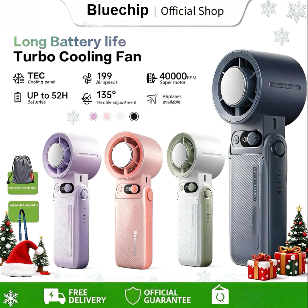 (Pin6000mah)Quạt Cầm Tay Mini Có Sò Lạnh tích điện 199 cấp Pin 6000mah dùng 2-24 giờ