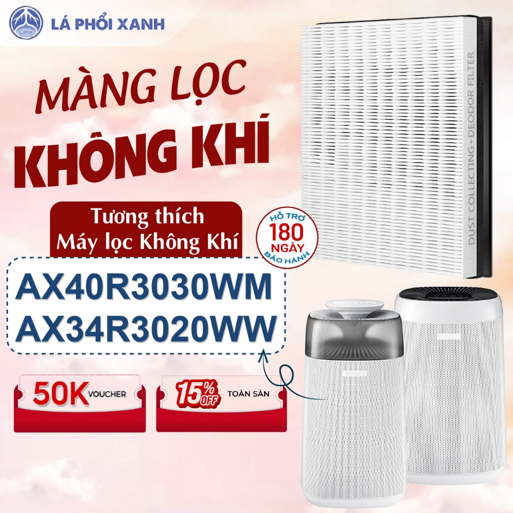 Màng lọc tương thích máy lọc AX40R3030WM | AX34R3020WW - Màng lọc không khí CXF-G100 cho máy lọc khô