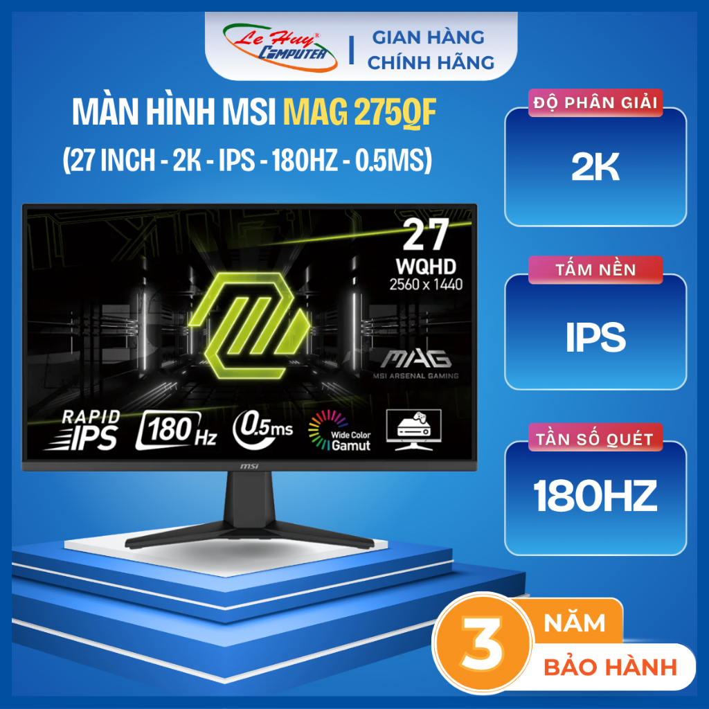Màn Hình LCD MSI MAG 275QF (27 inch - 2K - IPS - 180Hz - 0.5ms) - Hàng Chính Hãng