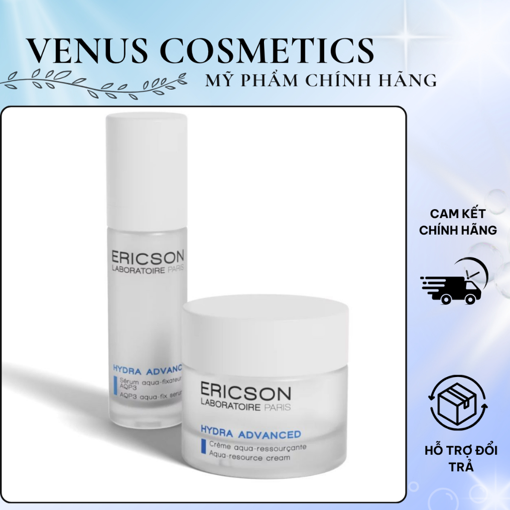 [Công ty] Kem và serum ERICSON LABORATOIRE AQUA RESOURCE cấp ẩm giữ ẩm bổ sung nước cho da 50ml