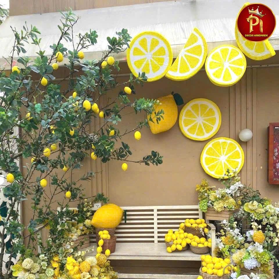 Mô hình miếng xốp chanh decor trang trí quán cafe, decor mùa hè xốp đặc cứng tạo hình sơn vẽ đẹp siz