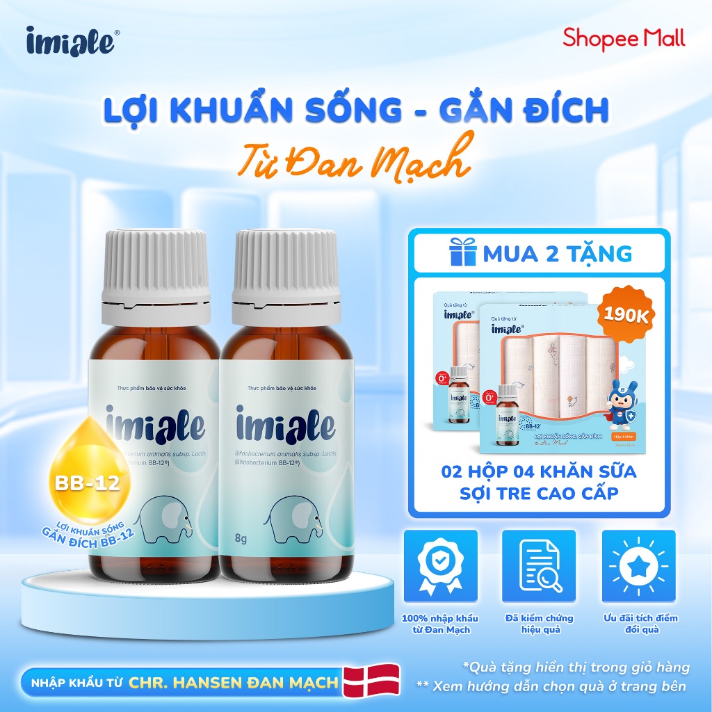 Combo 2 lọ Imiale - lợi khuẩn sống, gắn đích từ Đan Mạch