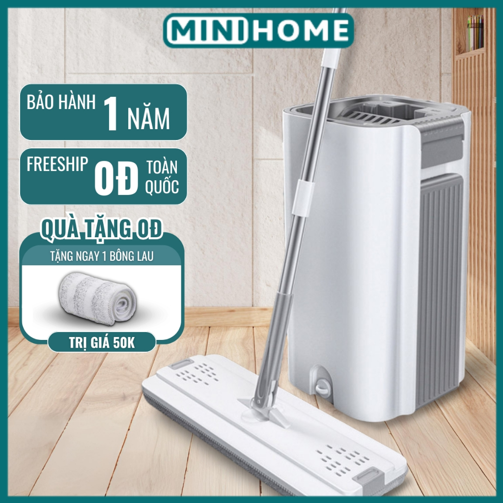 Cây lau nhà tự vắt 2 ngăn GOMOP PLUS bàn lau 33cm dung tích nước 3,5L bảo hành 1 năm