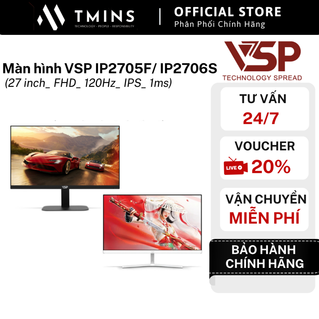 Màn hình VSP IP2705F/ IP2706SG (27 inch_ FHD_ 120Hz_ IPS_ 1ms) - Hàng bảo hành Chính Hãng