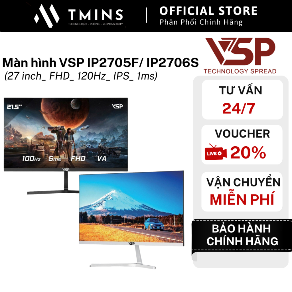 Màn Hình LCD VSP V2204H (22inch_ IPS_ FHD_ 100Hz) - Bảo Hành Chính Hãng 24 Tháng