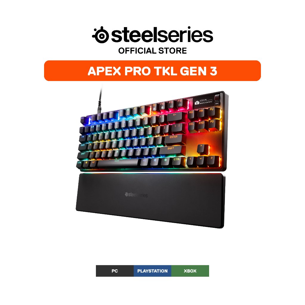 Bàn phím gaming có dây SteelSeries Apex Pro TKL Gen 3 kèm kê tay