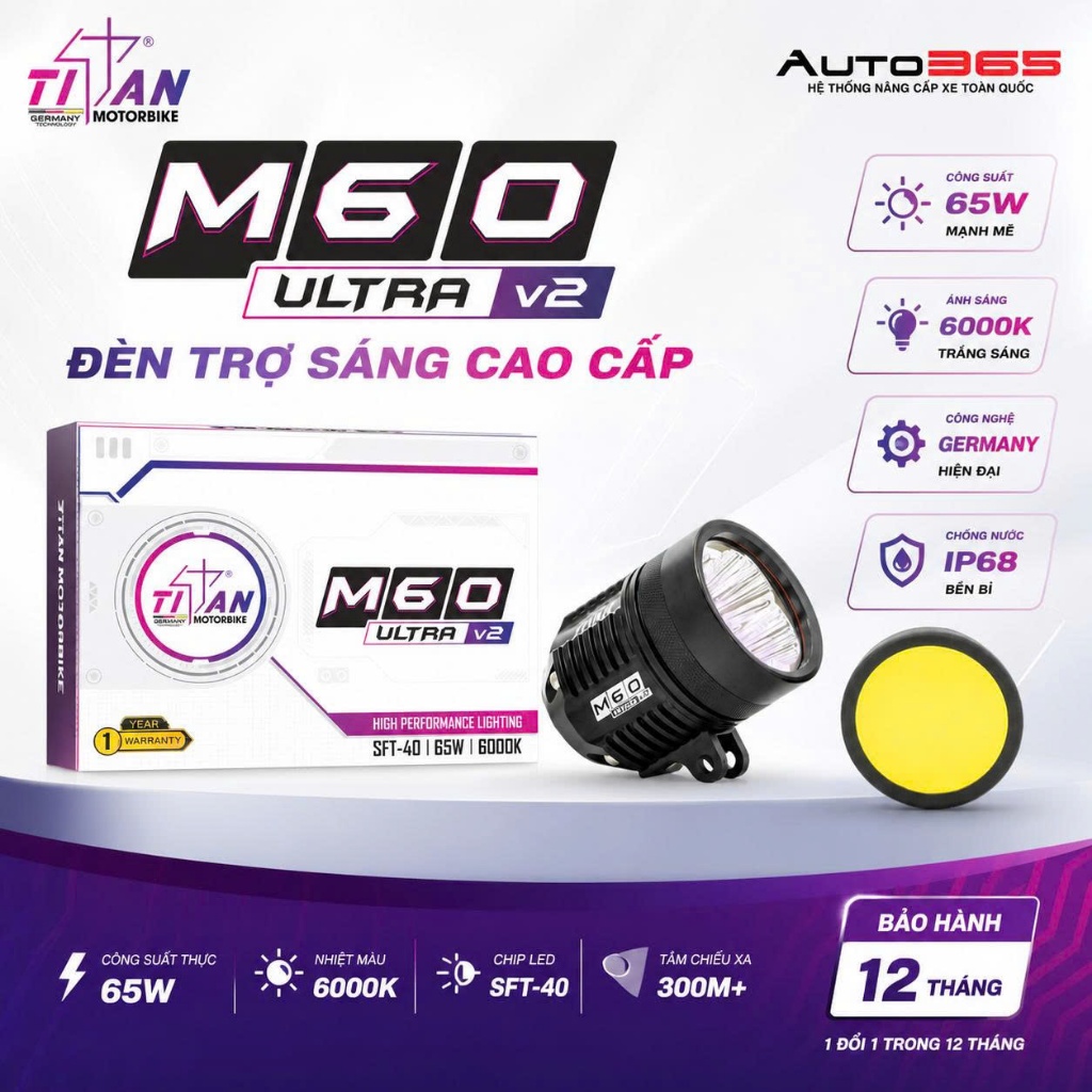 M60 Utral tian V2 65w cực khủng ánh bản ánh sáng vừa gom vừa tỏa bảo hành chính hãng 1 năm