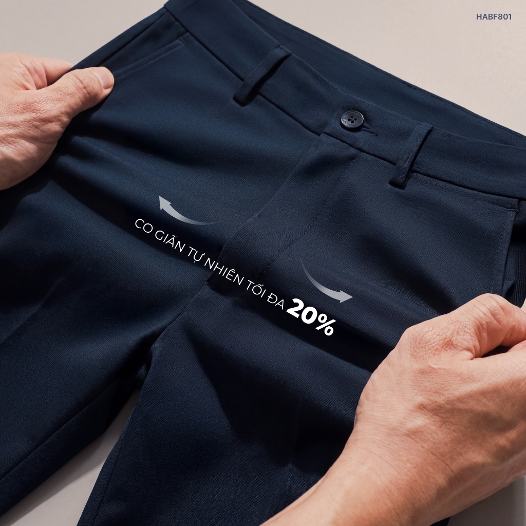 Quần âu smart SMOOTH TROUSER TORANO mặt vải phẳng phiu, hạn chế nhăn nhàu và co giãn thoải mái HABF801 | BigBuy360 - bigbuy360.vn
