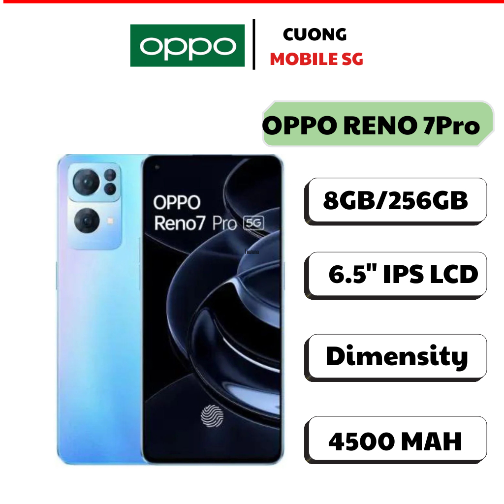 Điện thoại Oppo Reno7 Pro 5G RAM 8GB/256GB - Có NFC, Chip Dimensity 1200 Max mạnh | CHÍNH HÃNG