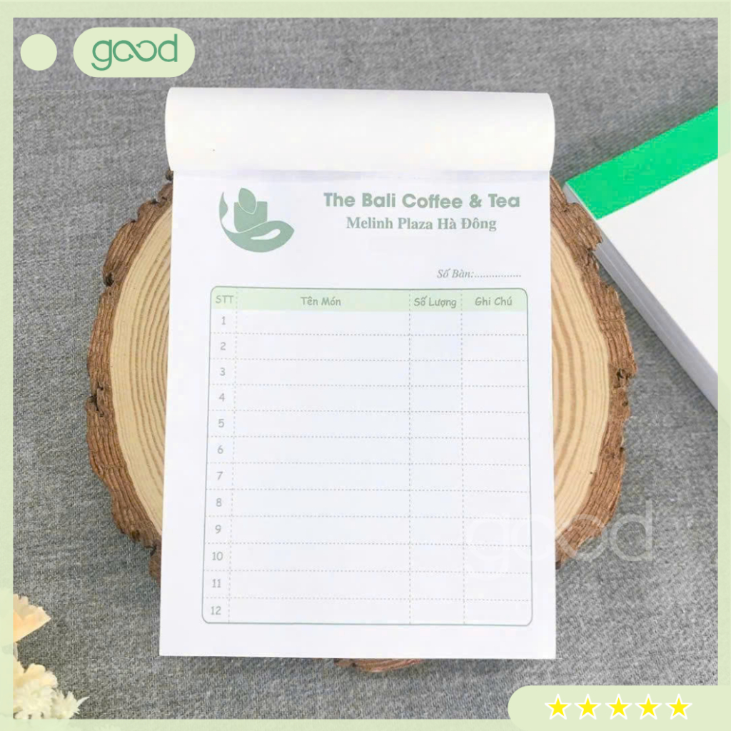 Hóa Đơn Quán Cafe Spa Shop Bán Hàng A5 A6 1 2 Liên Bill Tính Tiên Sổ Ghi Bán Hàng In Logo Giấy Dày 5