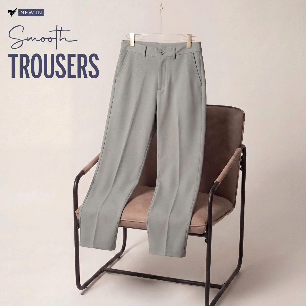 Quần âu smart SMOOTH TROUSER TORANO mặt vải phẳng phiu, hạn chế nhăn nhàu và co giãn thoải mái HABF801 | BigBuy360 - bigbuy360.vn