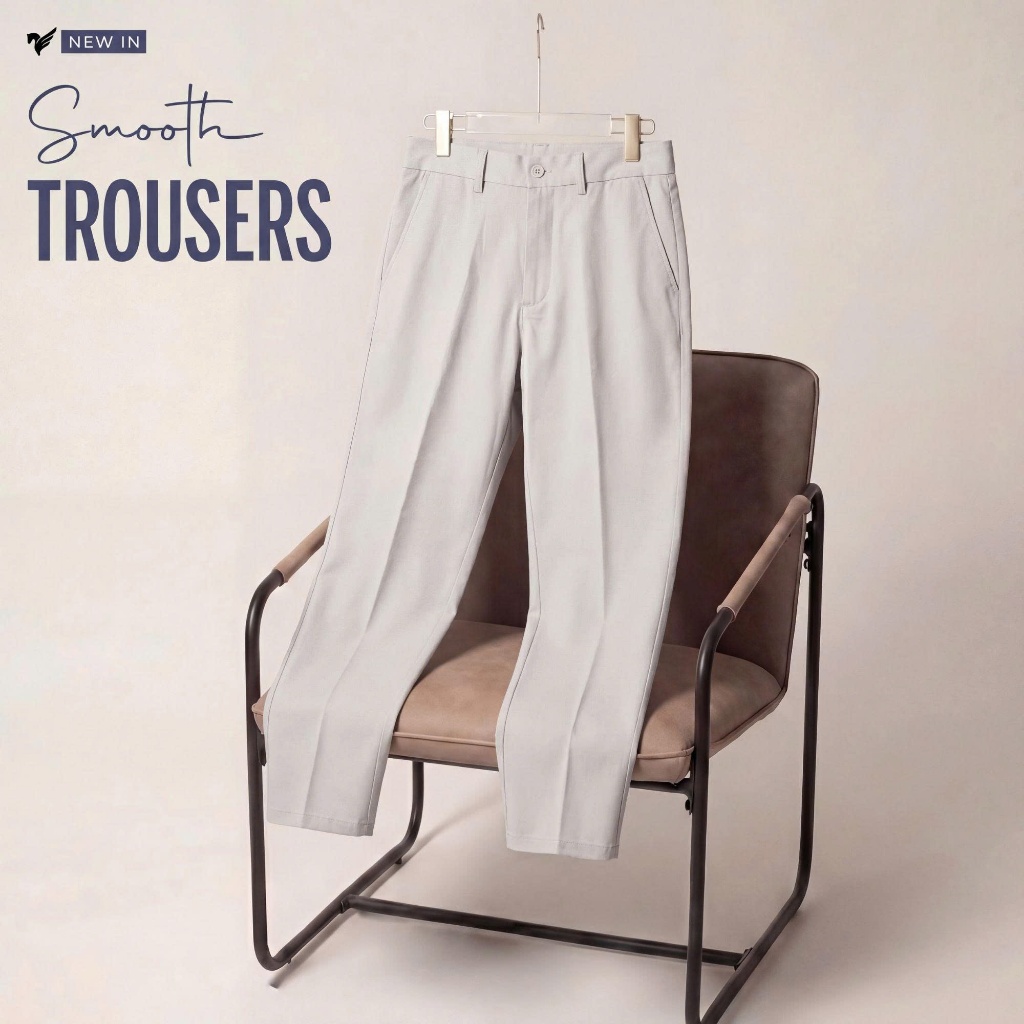 Quần âu smart SMOOTH TROUSER TORANO mặt vải phẳng phiu, hạn chế nhăn nhàu và co giãn thoải mái HABF801 | BigBuy360 - bigbuy360.vn