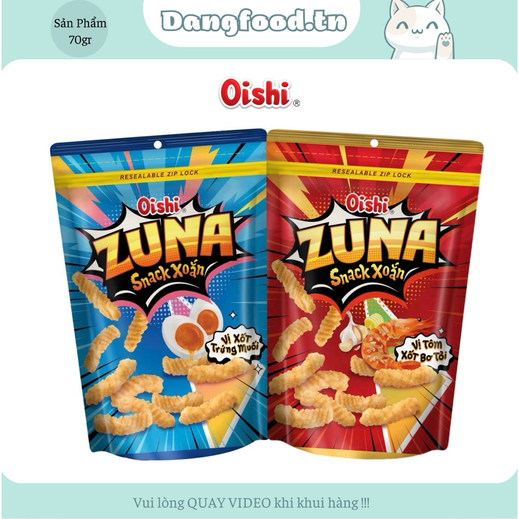 Snack Xoắn ZUNA Oishi 65gr - Túi Zip [NEW]