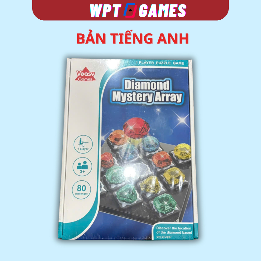 Bộ Trò Chơi DIAMOND QUEST bản Tiếng Anh bản Trung Đồ chơi Câu Đố Kim Cương Thông Minh 80 Thử Thách b