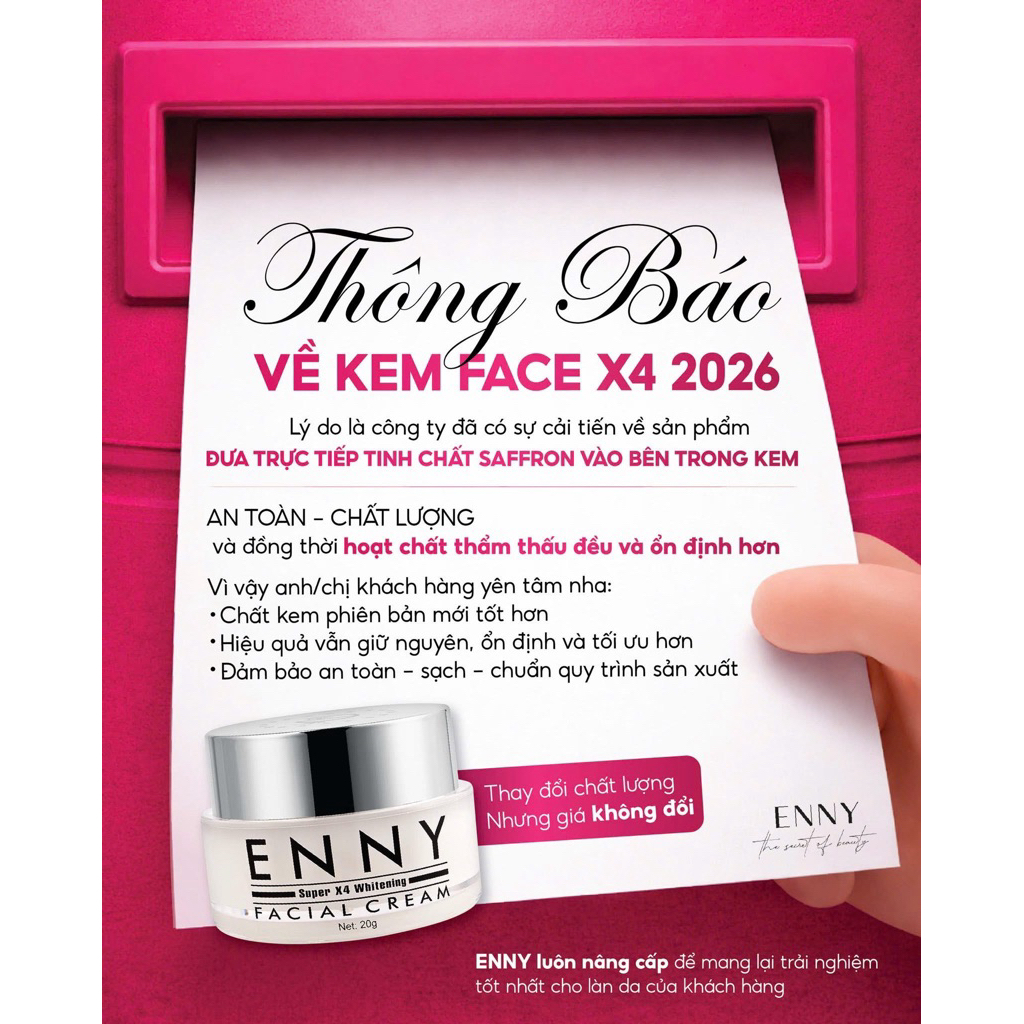 Kem Face dưỡng trắng da Enny
