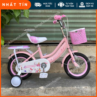 [Hoả tốc HCM] Xe đạp trẻ em SHUKYO HELLO KITTY 12-20inch, Xe đạp bé gái dễ thuơng đủ size từ 2-10 tuổi