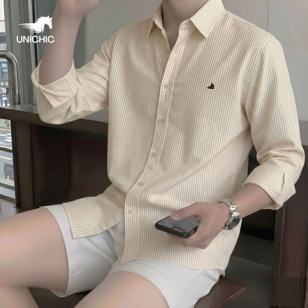 Áo Sơ Mi Nam Tay Dài Vải Oxford Premium Thấm Hút Tốt Thuận Buồm Xuôi Gió Form Rộng Unichic SMTBXG789