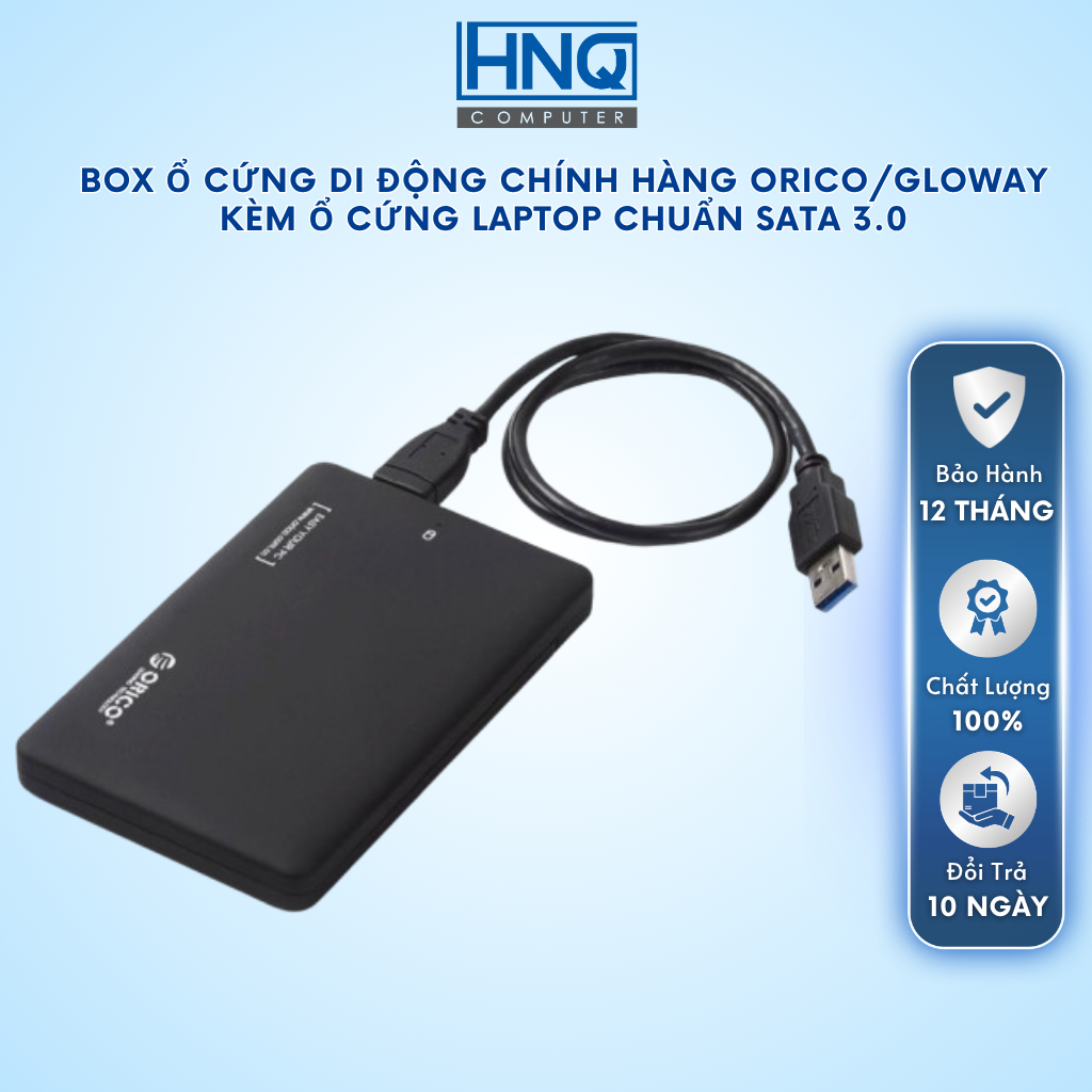 Box ổ cứng di động chính hãng Orico, ổ cứng SATA 3.0 Orico USB 3.0 Kèm Ổ cứng Laptop - Dùng cho SSD/HDD 2.5 HNQ Computer