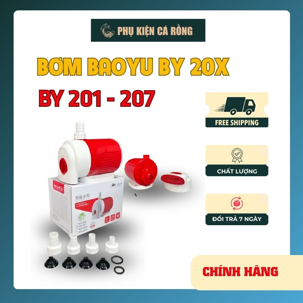 MÁY BƠM BỂ CÁ BAOYU BY-201 / 202 / 203 / 204 / 205 / 206 / 207 – BƠM LỌC NƯỚC HỒ CÁ, CHẠY ÊM, TIẾT K