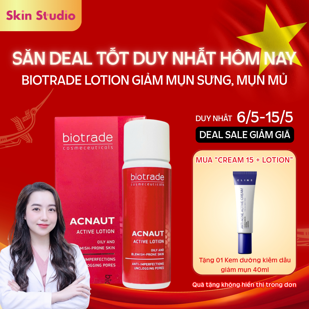 [RẺ VÔ ĐỊCH] Dung dịch chấm mụn Biotrade ACNAUT ACTIVE LOTION giảm mụn sưng đầu trắng - Skin Studio