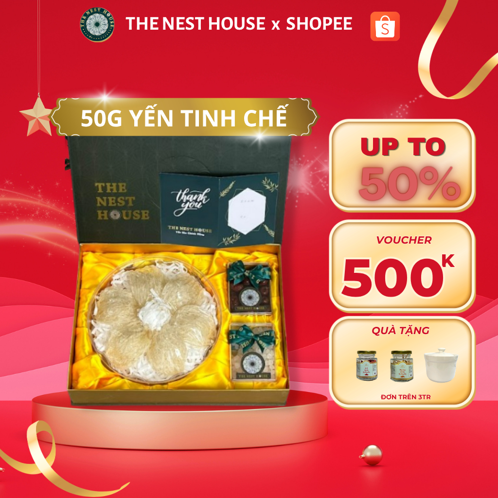 50G Yến sào Nha Trang Khánh Hoà tổ yến tinh chế nguyên chất The Nest House