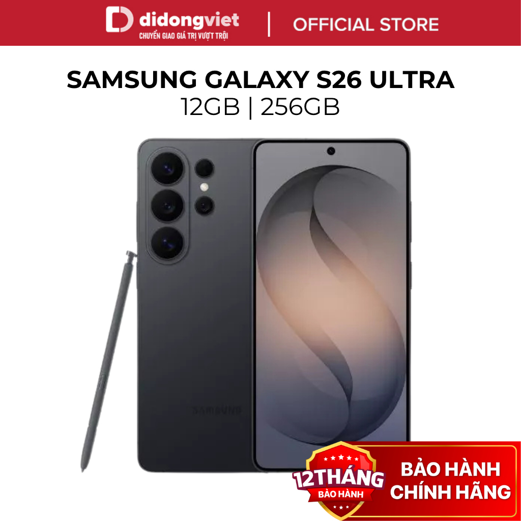 Điện thoại Samsung Galaxy S26 Ultra 12GB | 256GB - Camera 200MP, Hiệu Năng Mạnh Mẽ - Hàng Chính Hãng | BigBuy360 - bigbuy360.vn