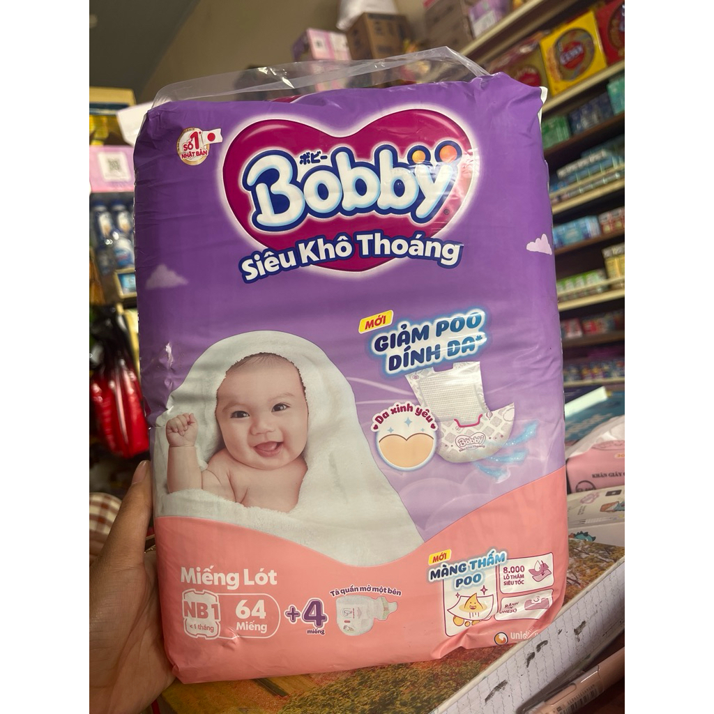 BỈM BOBBY SIZE NB1 - 64 miếng