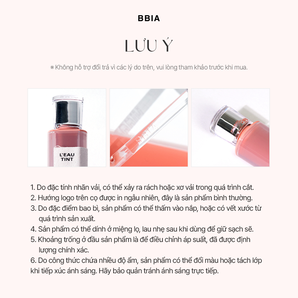 Son tint bóng lâu trôi, dưỡng ẩm, màu trong veo BBIA L'eau Tint 4.5g | BigBuy360 - bigbuy360.vn
