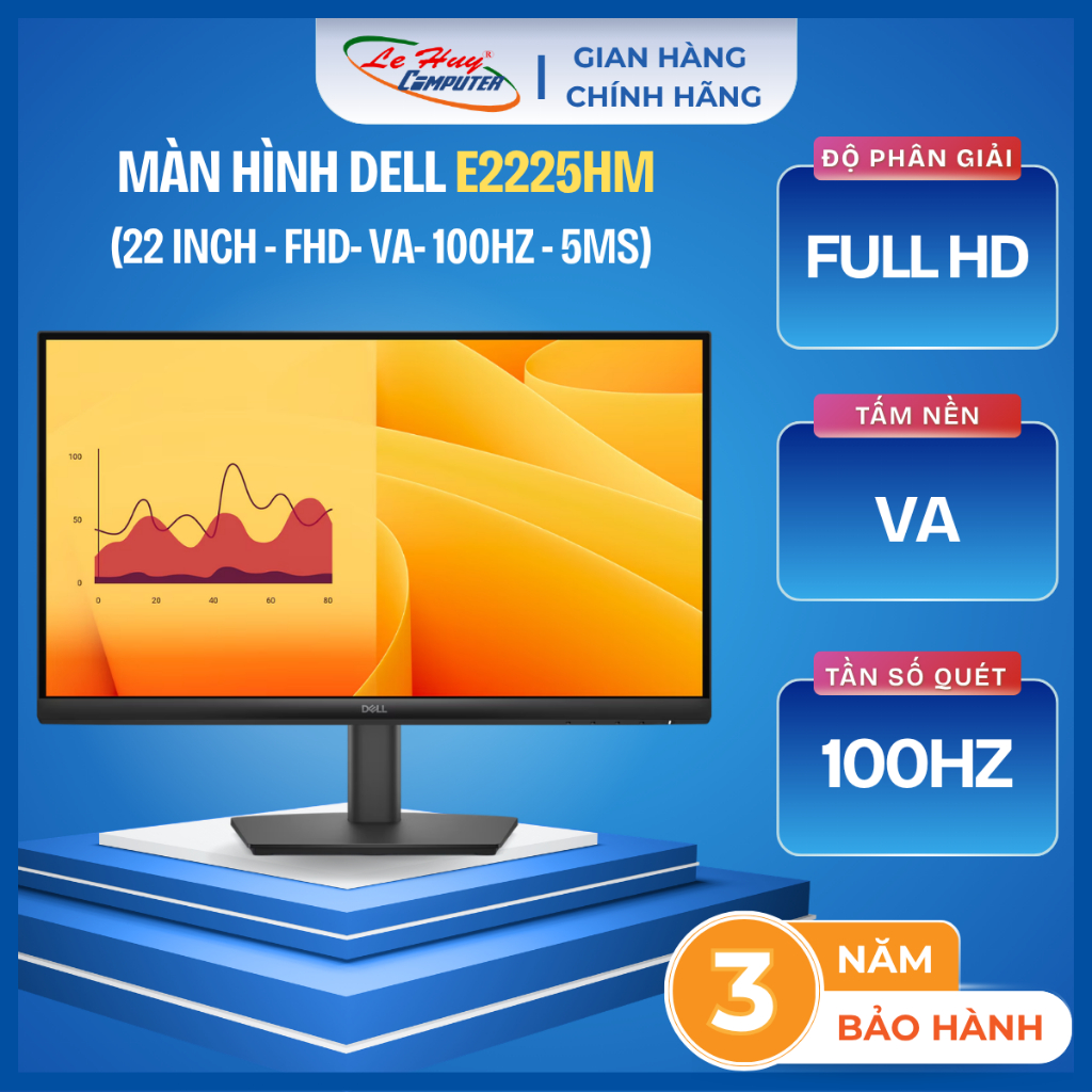 Màn Hình LCD Dell E2225HM (21.5 inch - VA - FHD - 100Hz- 5ms) - Hàng Chính Hãng