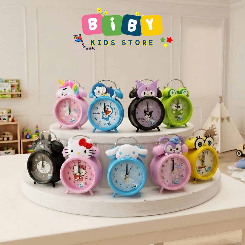 Đồng Hồ Báo Thức Cute BIBY Nhiều Mẫu Hoạt Hình Ngộ Nghĩnh Cho Bé