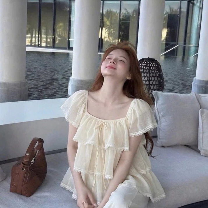 Áo Voan Babydoll Bèo Tầng Cánh Tiên Xòe Siu Xinh LALA TOP, Kiểu Dáng Basic Dễ Mặc Mềm Mát | BigBuy360 - bigbuy360.vn