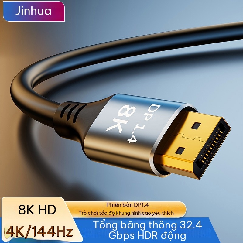 Dây Cáp DP 1.4 8K 60Hz / 4K 144Hz, Băng Thông 32.4Gbps, Dây Cáp DisplayPort Cho PC, Laptop, Màn Hình