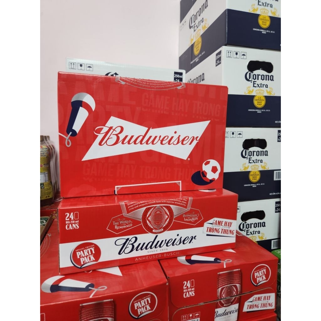 Budweiser 250ml thùng 24 lon Game trúng thưởng