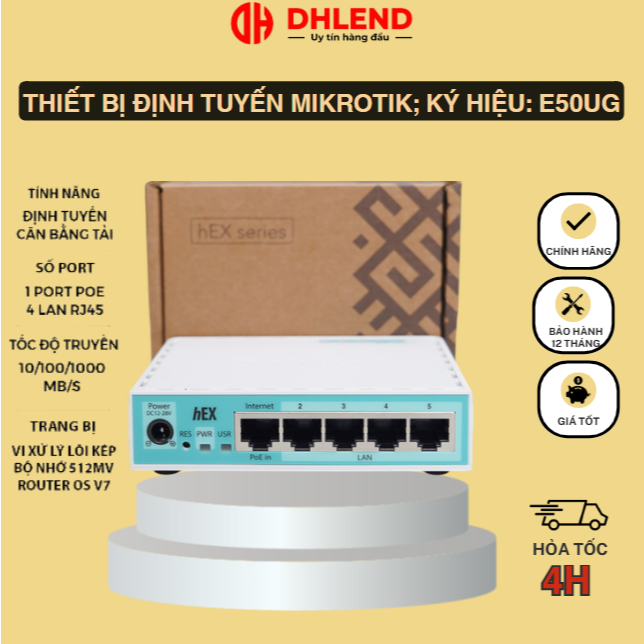 Thiết bị định tuyến MikroTik; Ký hiệu: E50UG