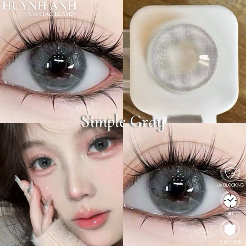 Lens Mắt Kính Áp Tròng xám tây sáng nhạt simple gray Dia 14.0mm Gdia 13.6mm