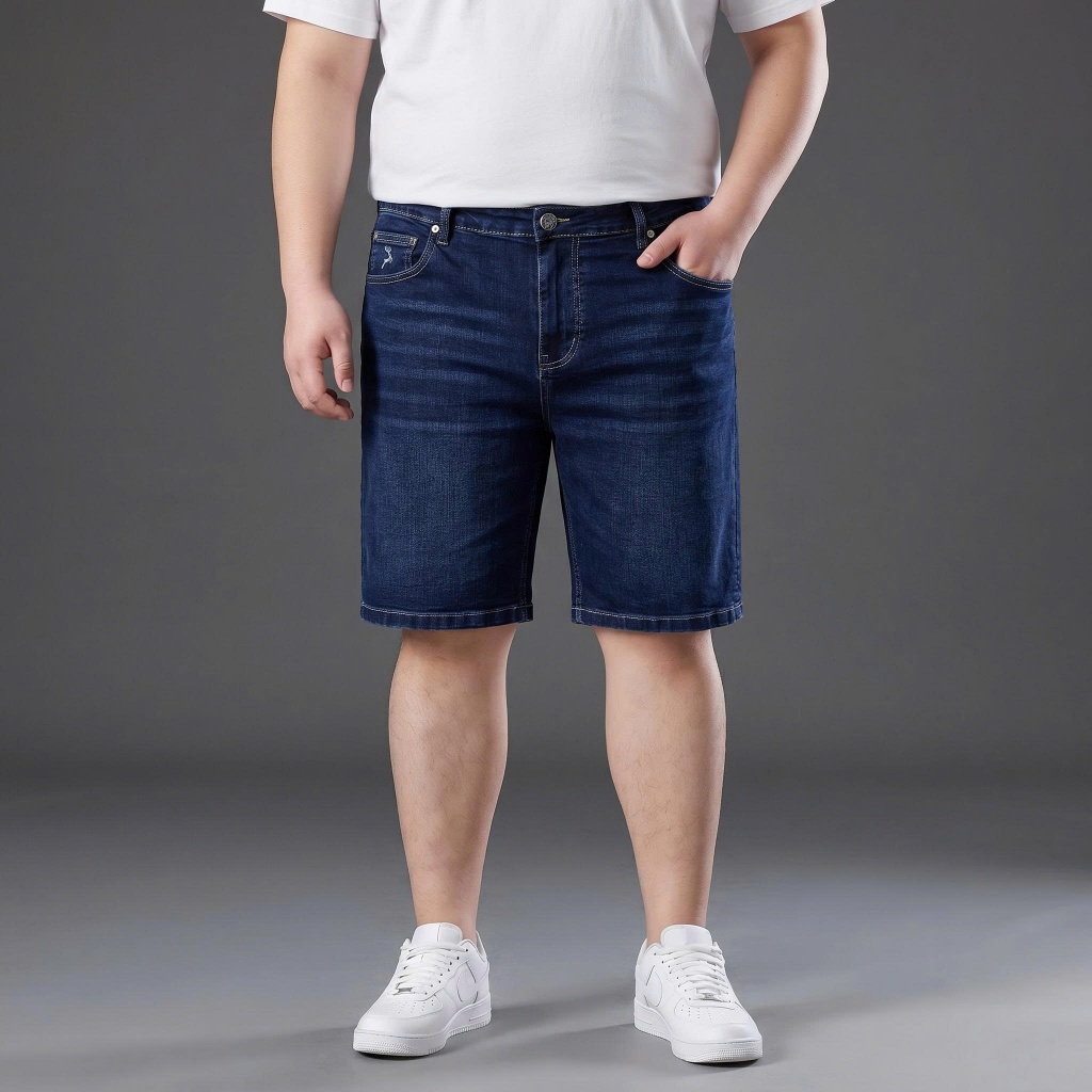 Quần Sooc Jean Big Size Nam 80-140kg AKYOO - Chất Jean Mền Mại Co Giãn 04 Chiều Size Đại Cho BigSize