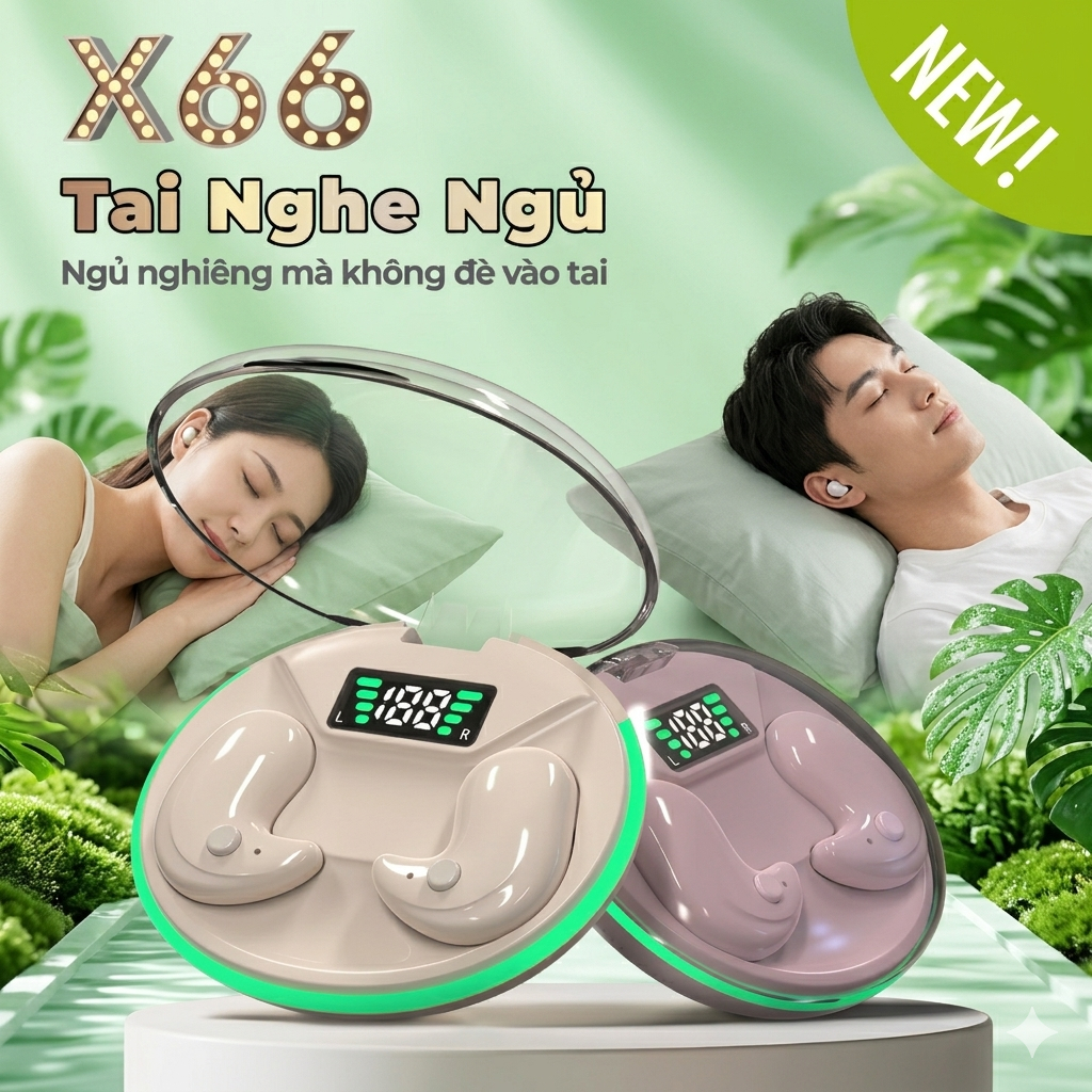🎧 Tai Nghe Bluetooth Không Dây X66 TWS – Âm Thanh HIFI, Pin Trâu, Kết Nối Nhanh
