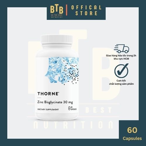 Viên kẽm Zinc Bisglycinate 30mg 60 viên , hỗ trợ sức khỏe, tăng đề kháng, phát triển, phục hồi cơ từ