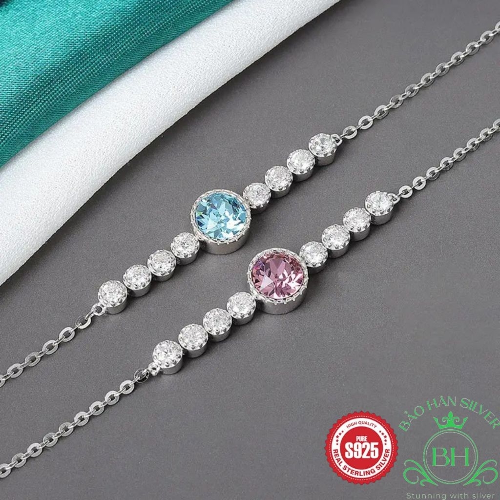 Lắc tay bạc nữ vòng tay bạc nữ lắc tay bạc 925 lắc tay nữ vòng tay nữ đá Cubic Zirconia 5A lắc tay t