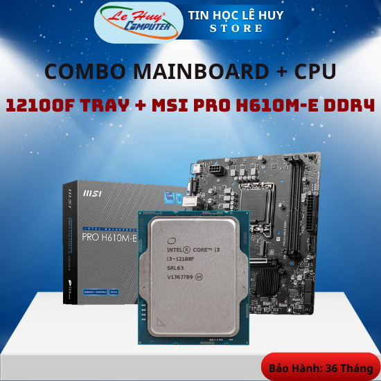 Combo Mainboard MSI PRO H610M-E DDR4 / Asus PRIME H610M-K D4  + CPU BOX / CPU TRAY - Hàng Chính Hãng