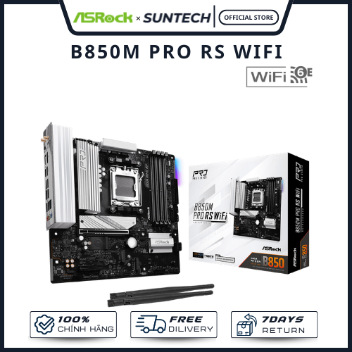 Mainboard ASRock B850M Pro RS WiFi - Socket AM5, DDR5, Wi-Fi 7, PCIe 5.0 – Lựa Chọn Tối Ưu Cho PC Nh