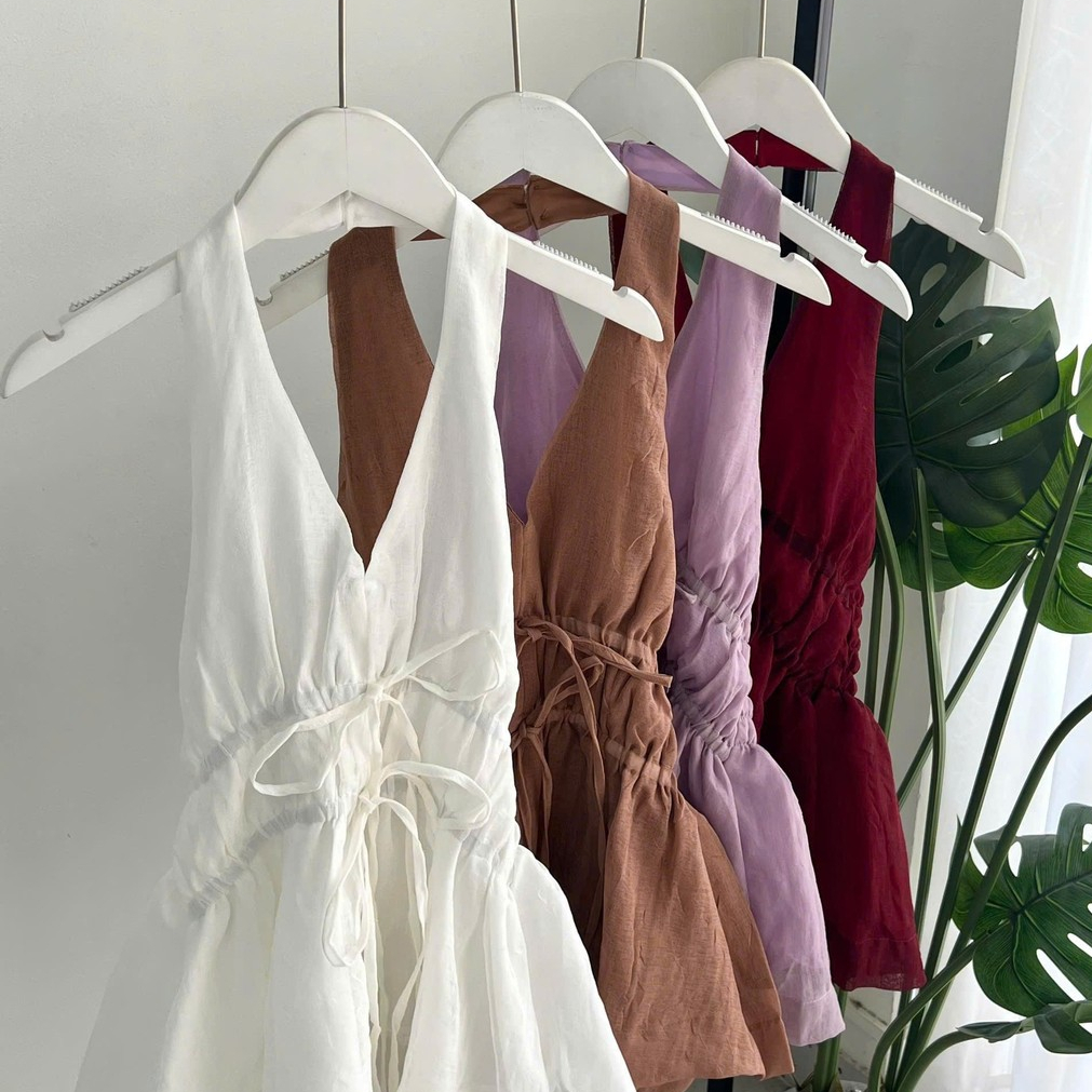 Áo yếm chất tơ linen Aura3 bo thun