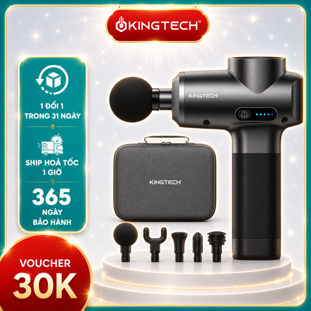 Máy Massage Cao Cấp KINGTECH MAX 1S - Máy Massage Toàn Thân Giúp Giãn Cơ Dành Cho Gymmer, Vận Động V