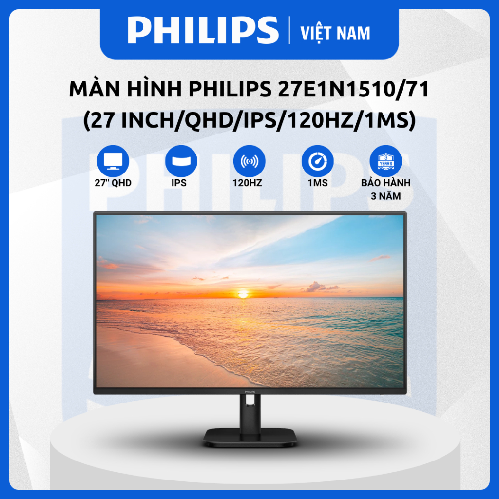 Màn hình Philips 27E1N1510/71 (27 inch/QHD/IPS/120Hz/1ms) - CHÍNH HÃNG