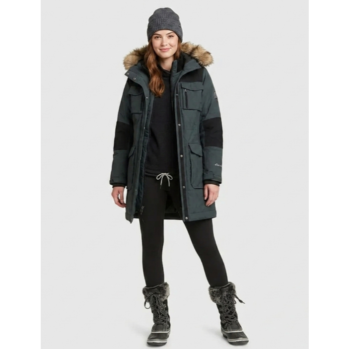 Áo khoác lông vũ đi âm độ cao (-43•C) Eddie Bauer, áo phao nữ đi tuyết mùa đông chống nước đi lạnh s