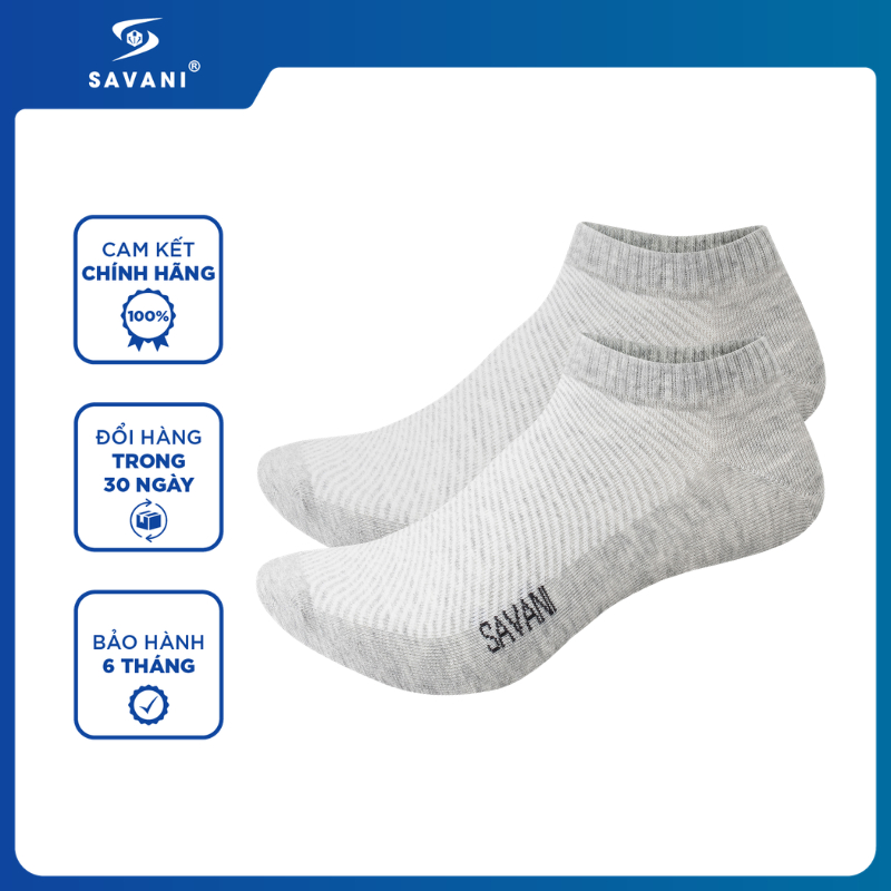Combo 2 Đôi Tất Cổ Ngắn SAVANI, Chất Cotton Thoáng Khí, Mềm Mại MTA017K5