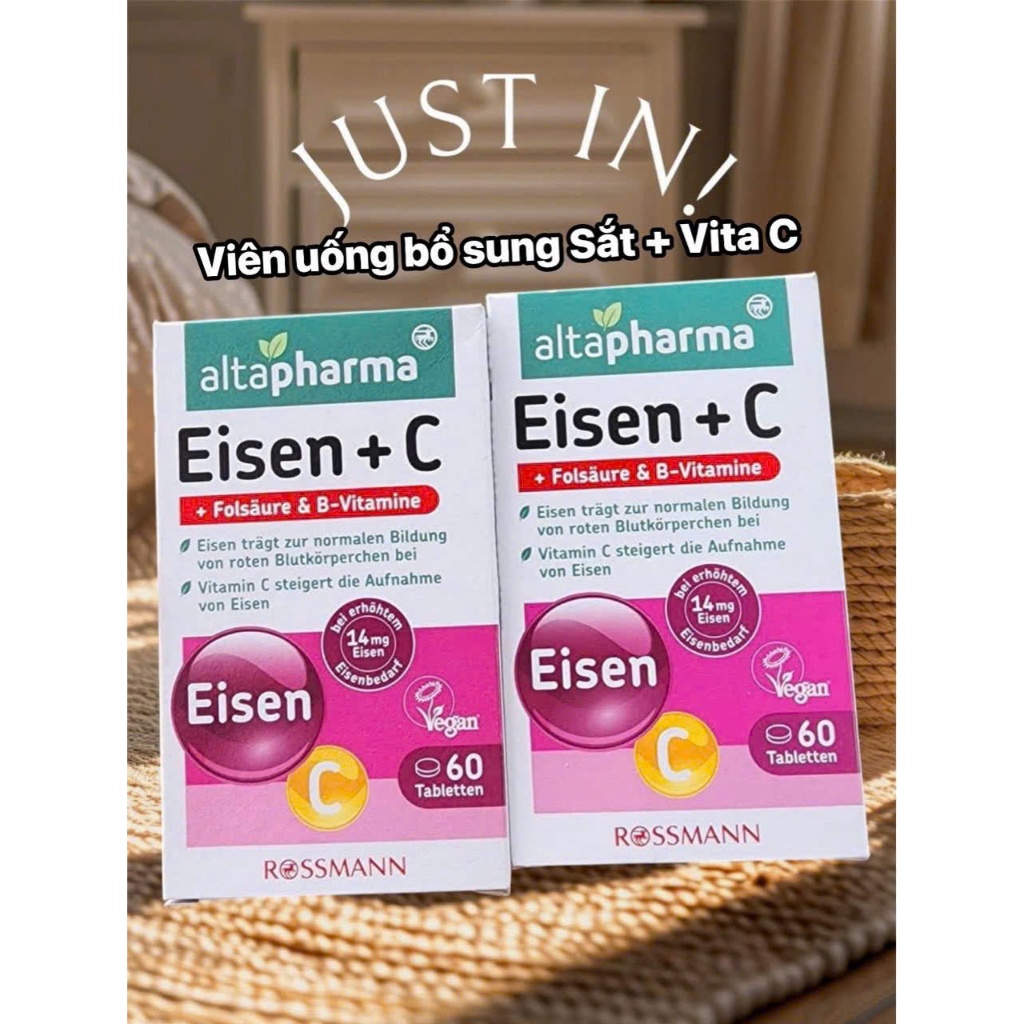 VIÊN UỐNG BỔ SUNG SẮT EISEN+B+C của ALTAPHARMA CỦA ĐỨC
