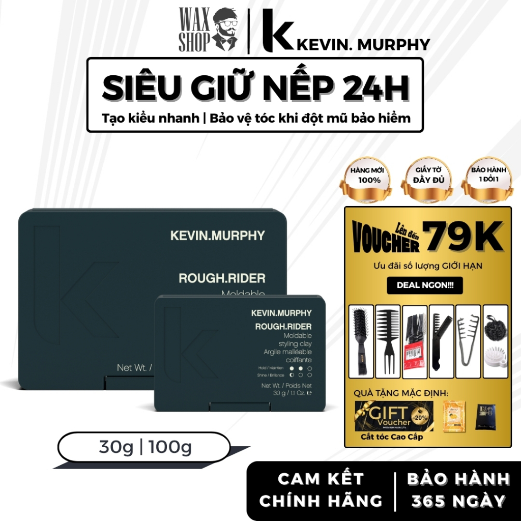 Sáp vuốt tóc nam cao cấp Rough Rider Kevin Murphy 30g | 100g chính hãng keo wax giữ nếp tóc - C1